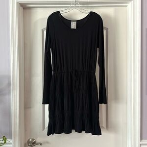 Anthropologie Black Long Sleeve Dress